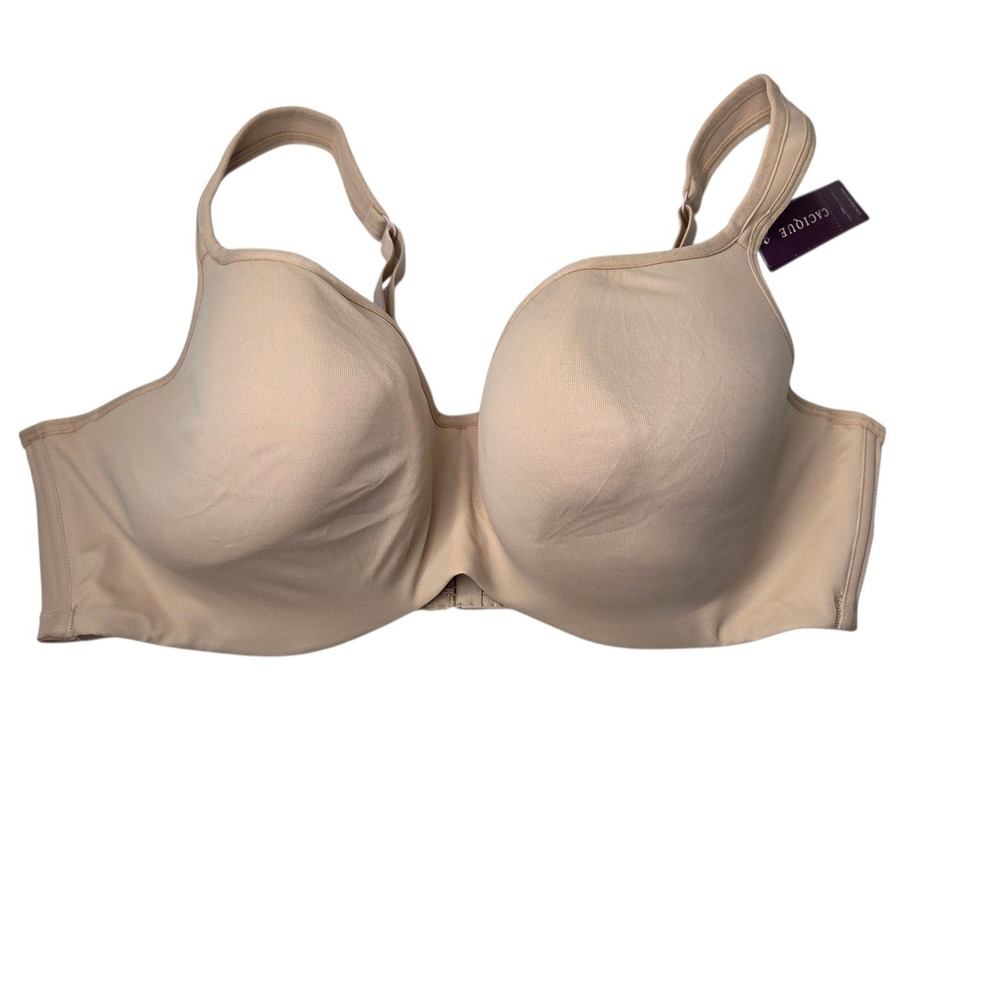 NEW CaciqueBeige Nylon Spandex Smooth Balconette Bra 44D Padded Underwire